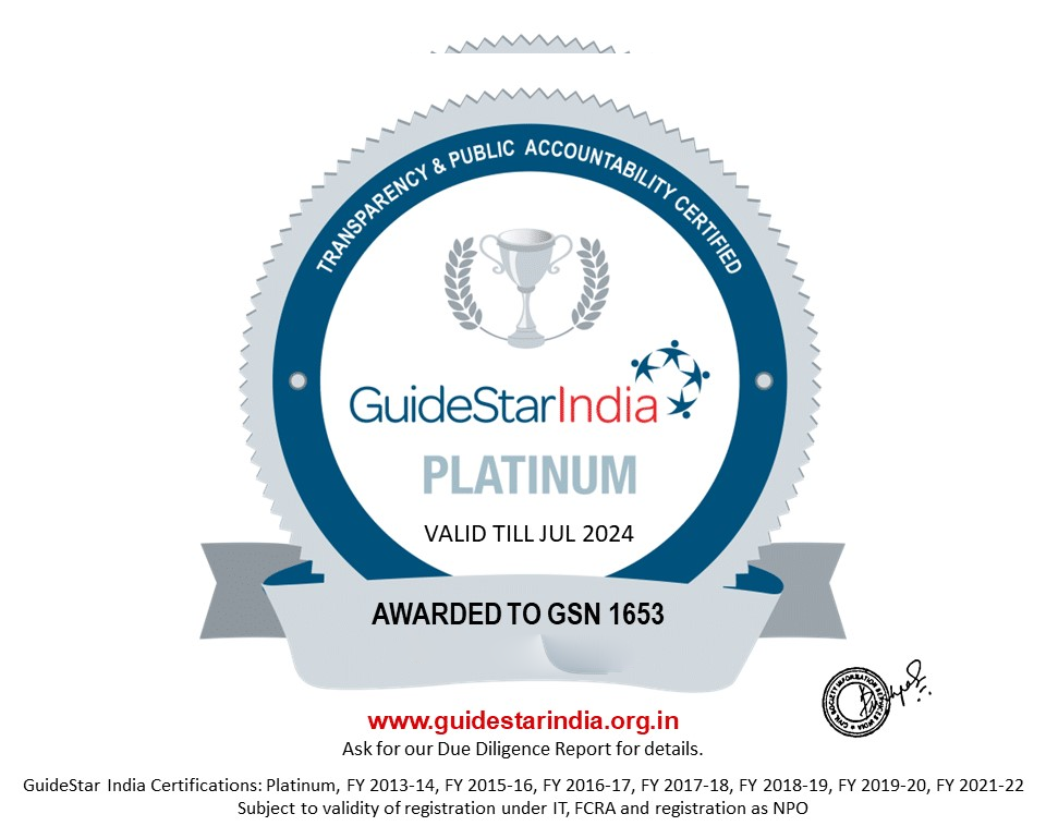 Smile Foundation has been accredited as a Guidestar India Platinum 